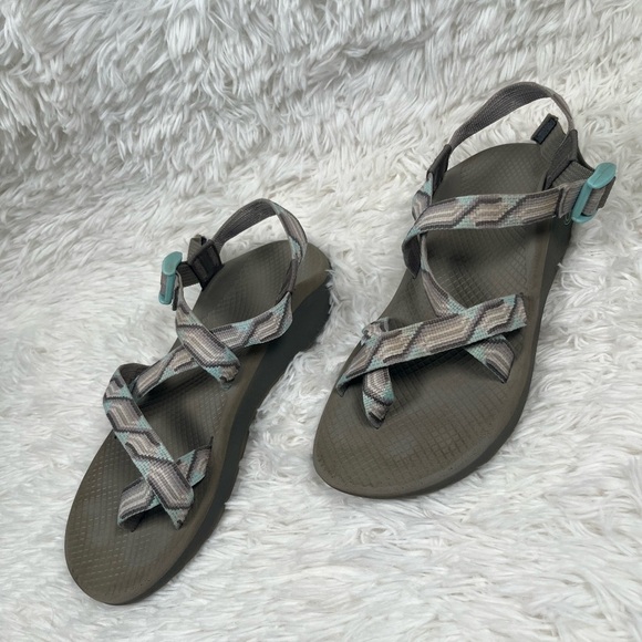Chaco | Z/2 Classic Strappy Hiking Outdoors Sandals Teal Gray Aztec - Picture 3 of 8
